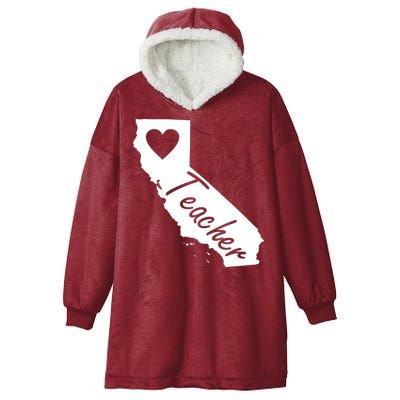 California State Teacher Red For Ed Hooded Wearable Blanket