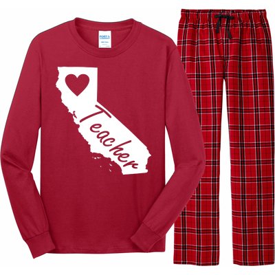 California State Teacher Red For Ed Long Sleeve Pajama Set