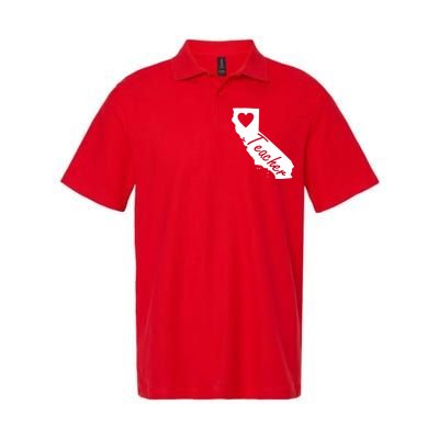 California State Teacher Red For Ed Softstyle Adult Sport Polo