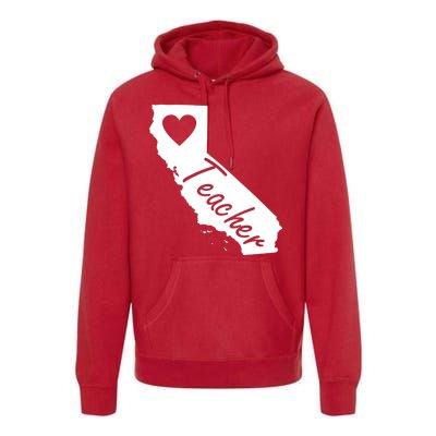 California State Teacher Red For Ed Premium Hoodie