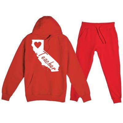 California State Teacher Red For Ed Premium Hooded Sweatsuit Set