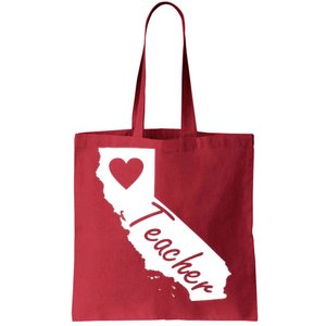 California State Teacher Red For Ed Tote Bag