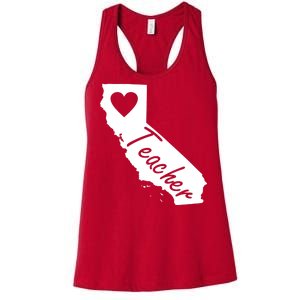 California State Teacher Red For Ed Women's Racerback Tank