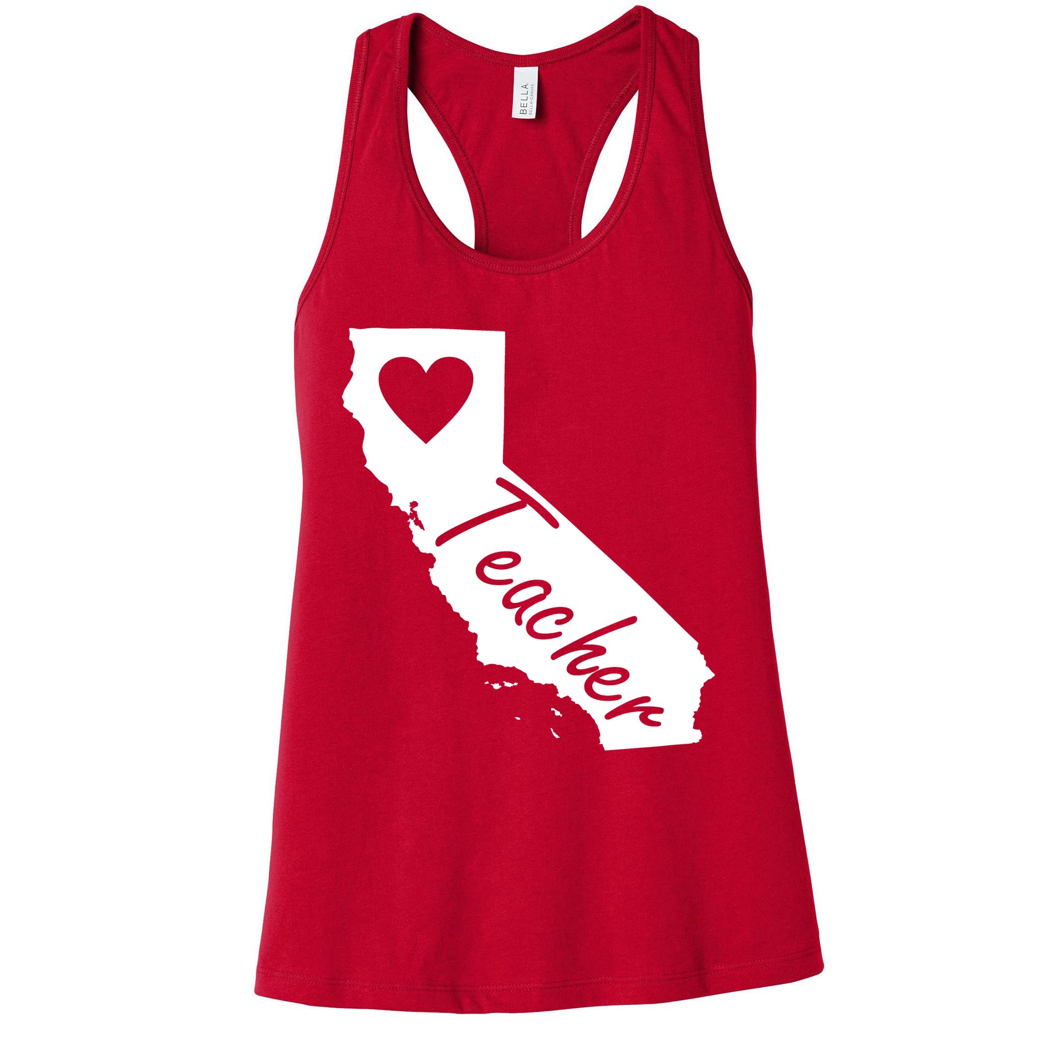 California State Teacher Red For Ed Womens Tank Top