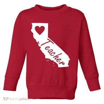 California State Teacher Red For Ed Toddler Sweatshirt