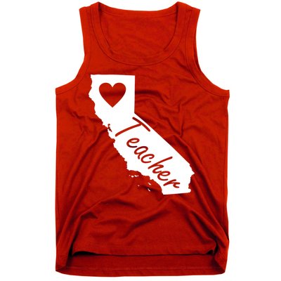 California State Teacher Red For Ed Tank Top