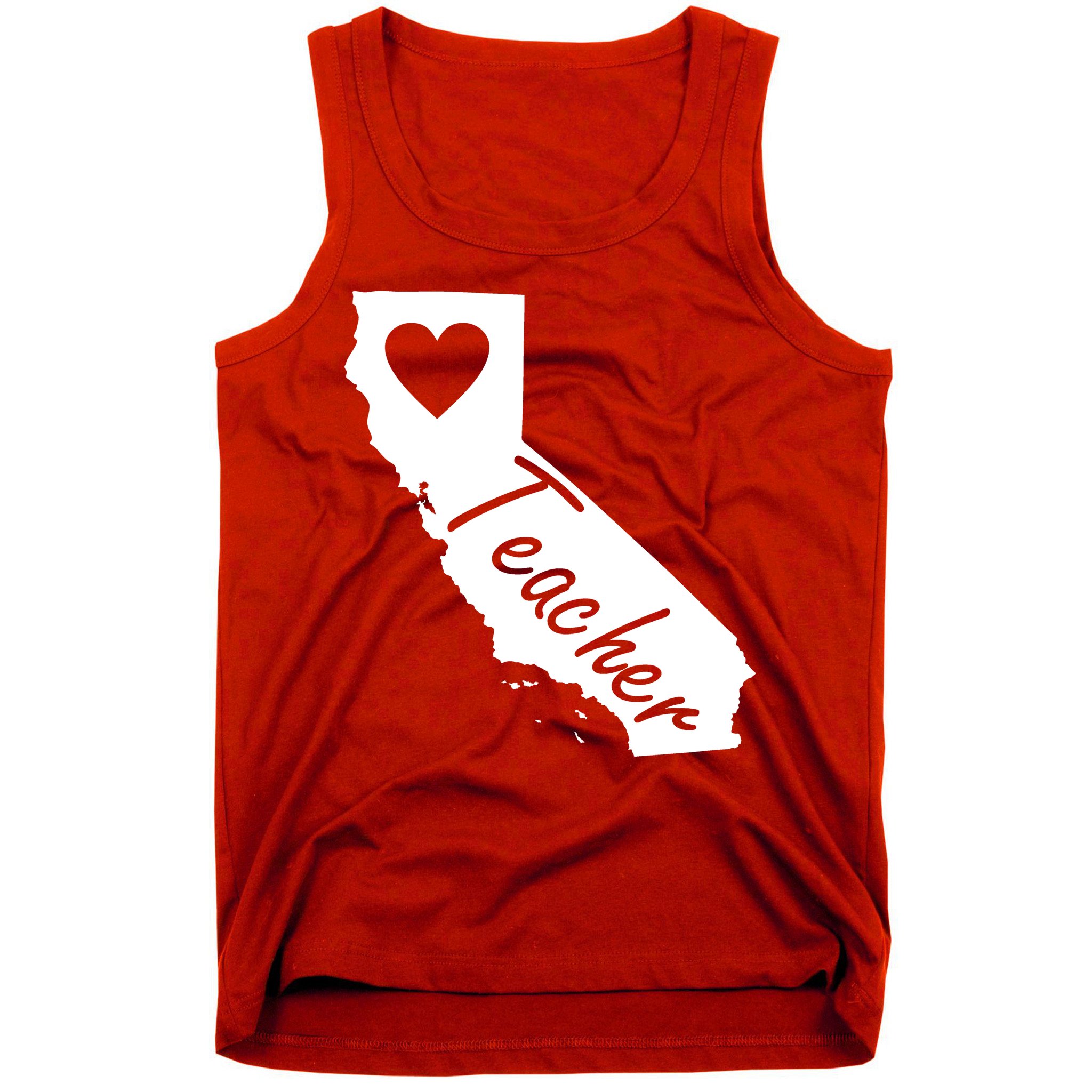 California State Teacher Red For Ed Tank Top