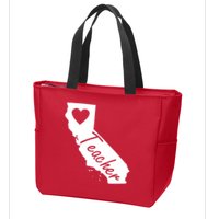 California State Teacher Red For Ed Zip Tote Bag