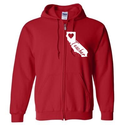 California State Teacher Red For Ed Full Zip Hoodie