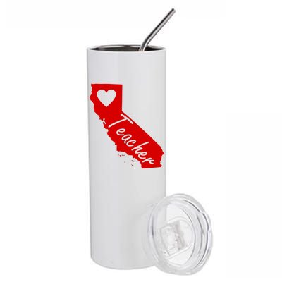 California State Teacher Red For Ed Stainless Steel Tumbler