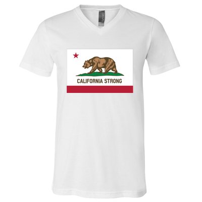 California Strong Flag V-Neck T-Shirt