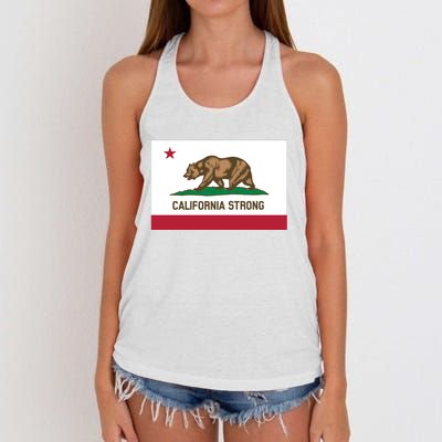 California Strong Flag Women's Knotted Racerback Tank