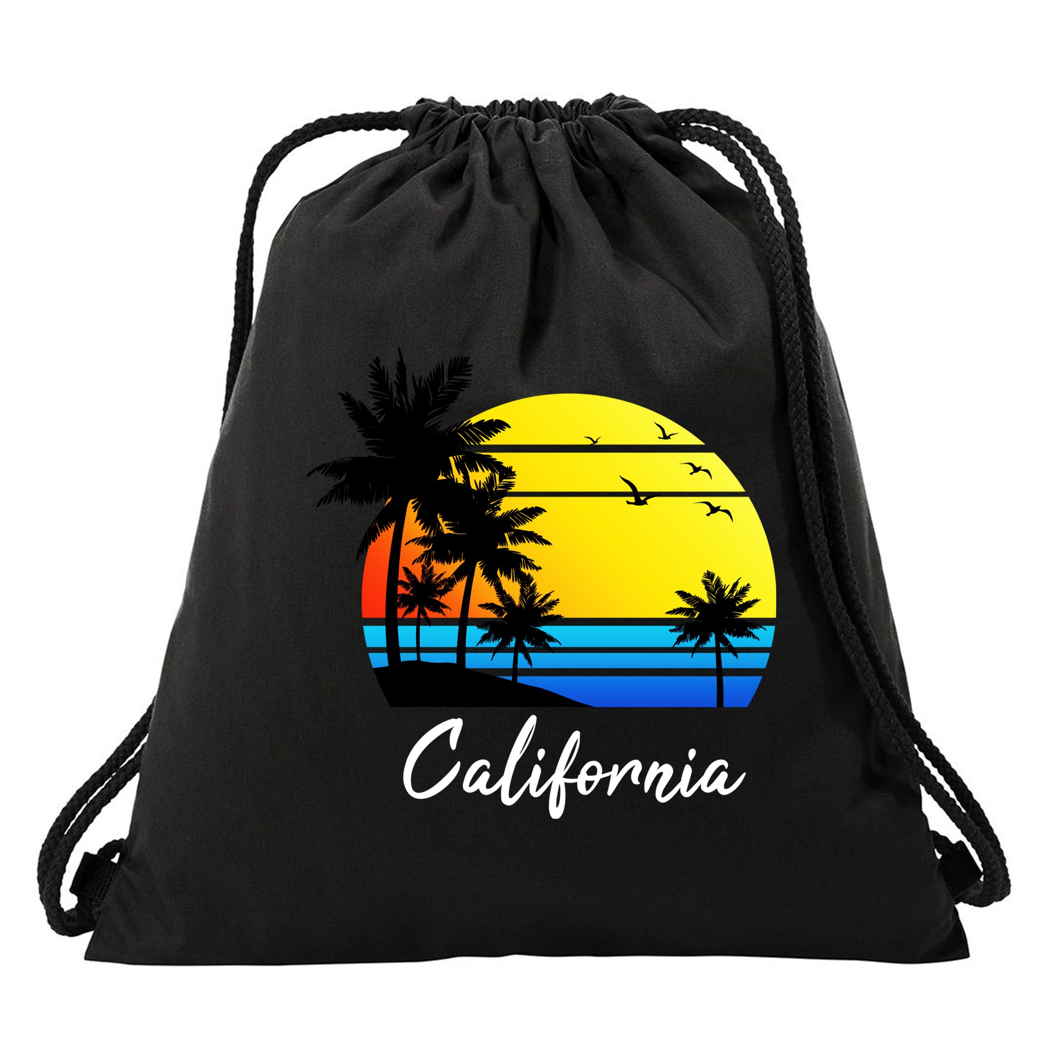 California Sunset Drawstring Bag