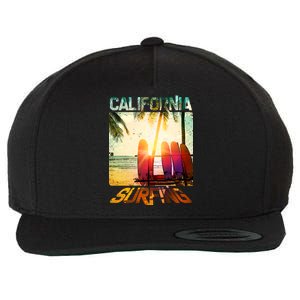 California Surfing Wool Snapback Cap