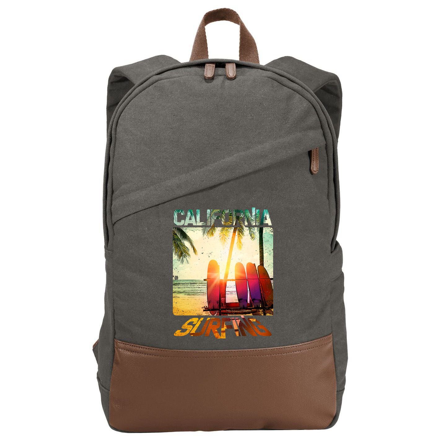 California Surfing Cotton Canvas Backpack