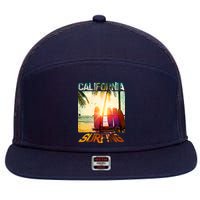 California Surfing 7 Panel Mesh Trucker Snapback Hat