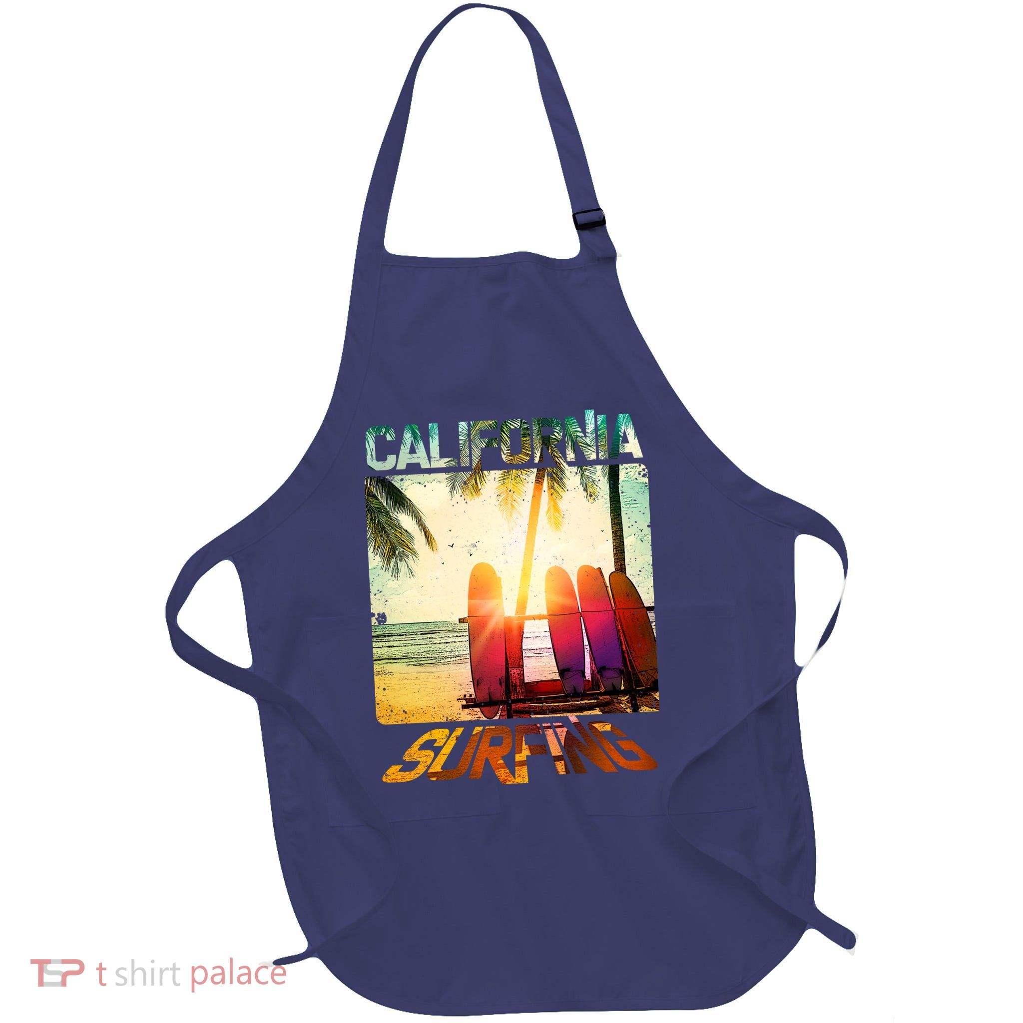 California Surfing Full-Length Apron With Pockets