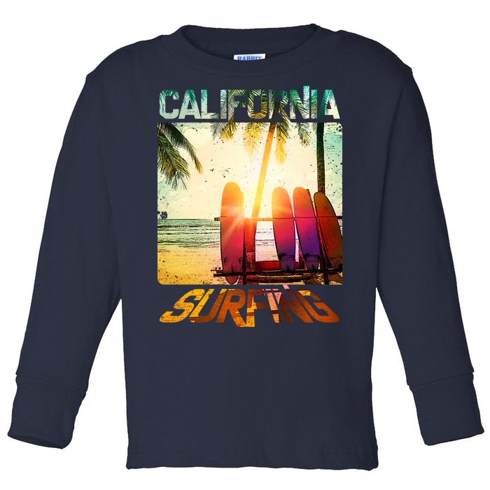 California Surfing Toddler Long Sleeve Shirt