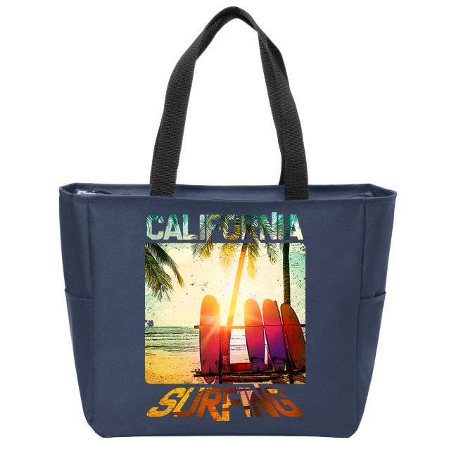 California Surfing Zip Tote Bag