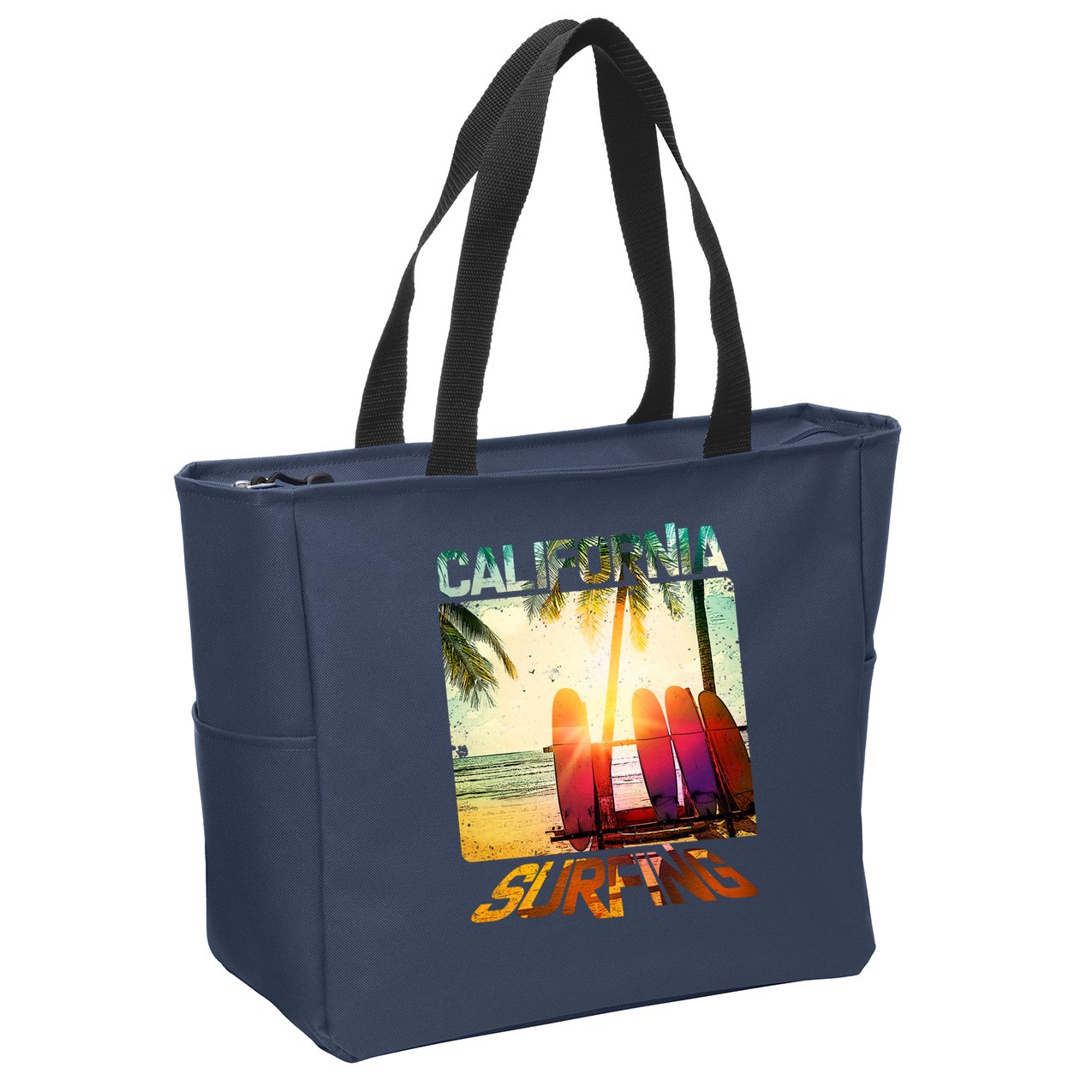 California Surfing Zip Tote Bag