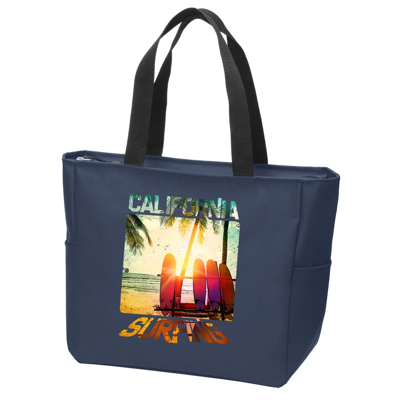 California Surfing Zip Tote Bag