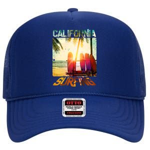 California Surfing High Crown Mesh Back Trucker Hat