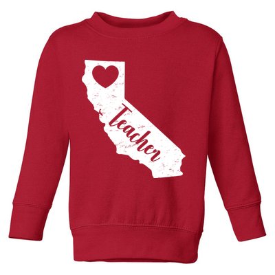California Teacher Vintage Red For Ed  Toddler Sweatshirt