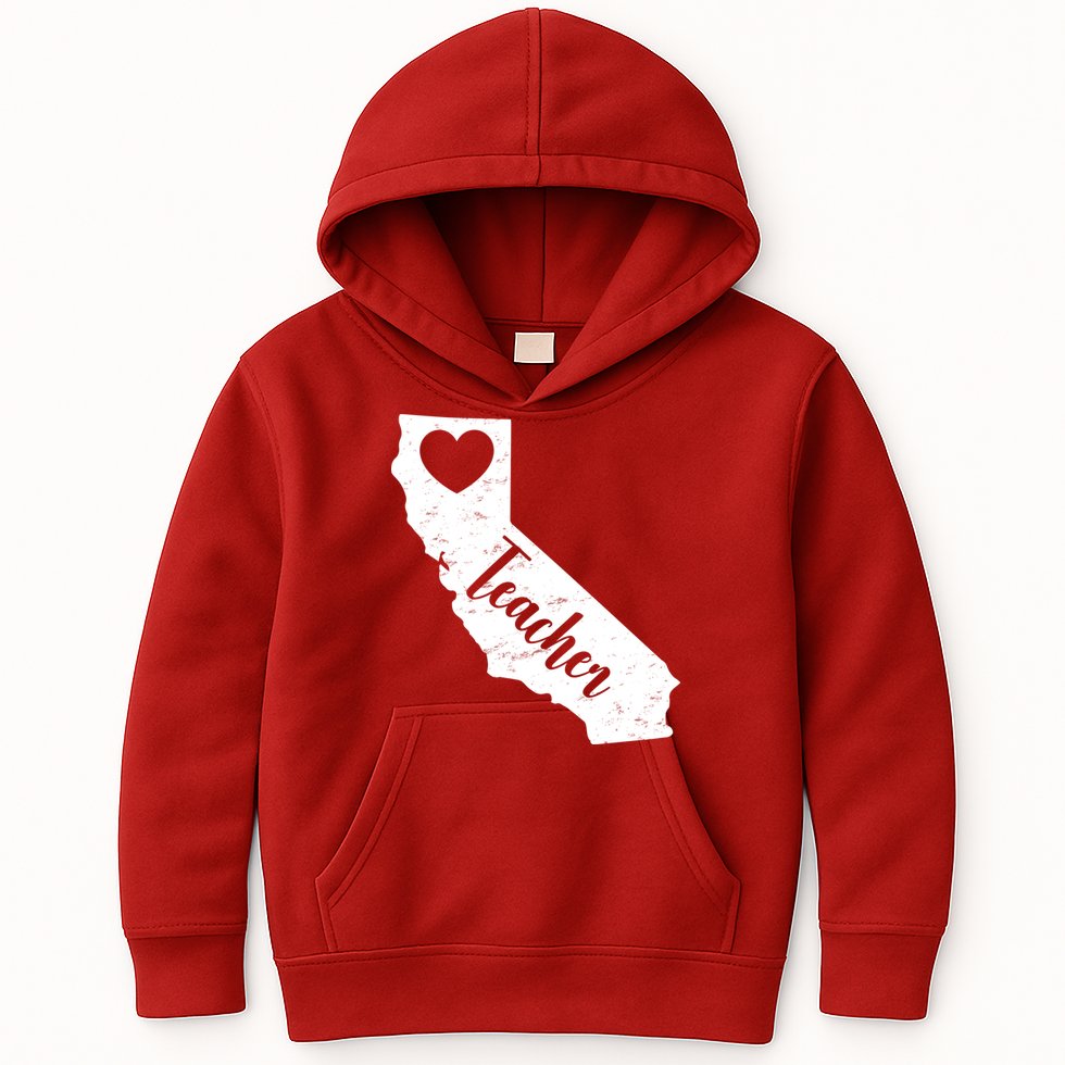 California Teacher Vintage Red For Ed  Kids Hoodie