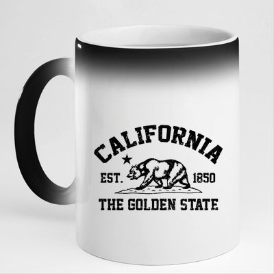 California The Golden State Est 1850 11oz Black Color Changing Mug