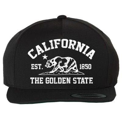 California The Golden State Est 1850 Wool Snapback Cap