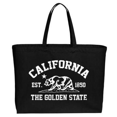 California The Golden State Est 1850 Cotton Canvas Jumbo Tote