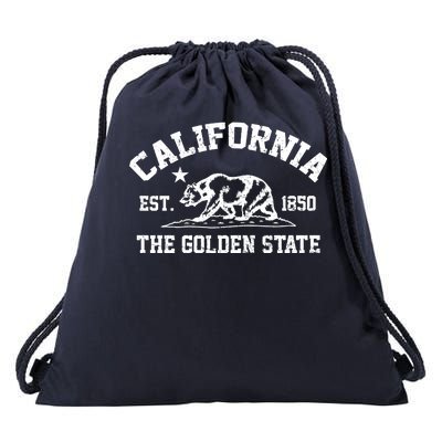 California The Golden State Est 1850 Drawstring Bag