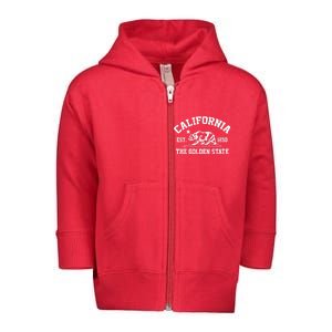 California The Golden State Est 1850 Toddler Zip Fleece Hoodie