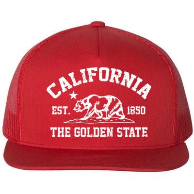 California The Golden State Est 1850 Flat Bill Trucker Hat