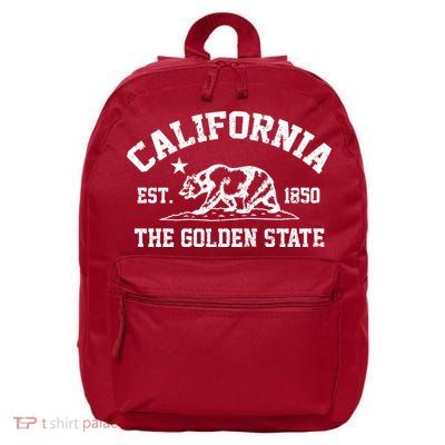 California The Golden State Est 1850 16 in Basic Backpack
