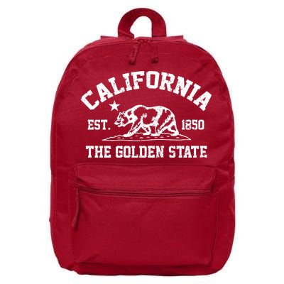 California The Golden State Est 1850 16 in Basic Backpack