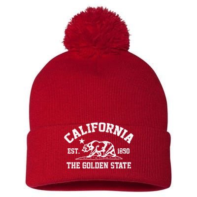 California The Golden State Est 1850 Pom Pom 12in Knit Beanie