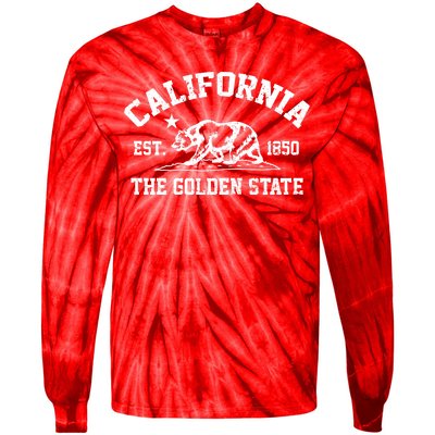 California The Golden State Est 1850 Tie-Dye Long Sleeve Shirt