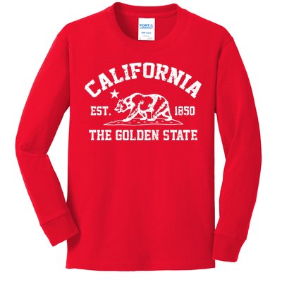 California The Golden State Est 1850 Kids Long Sleeve Shirt