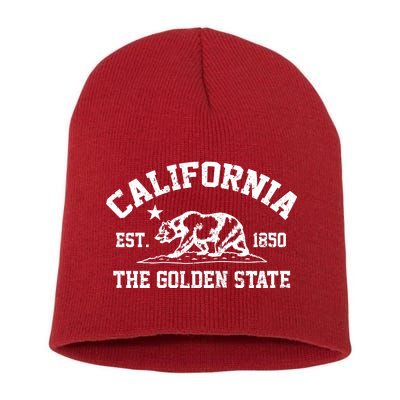 California The Golden State Est 1850 Short Acrylic Beanie