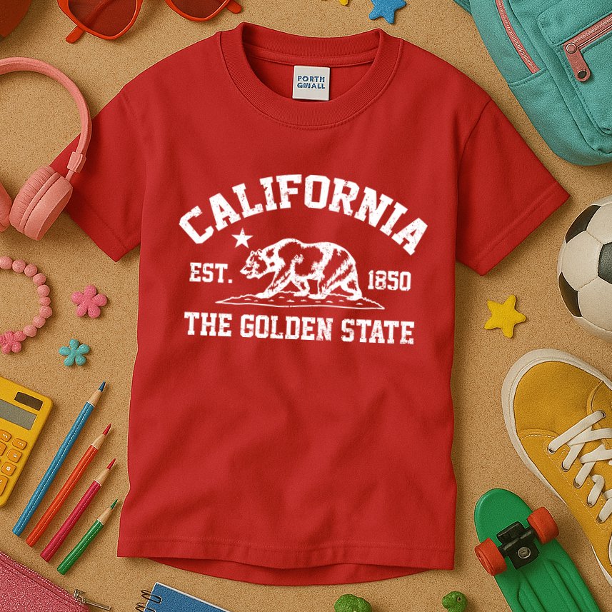 California The Golden State Est 1850 Kids T-Shirt