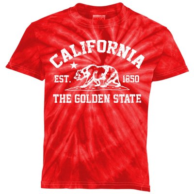 California The Golden State Est 1850 Kids Tie-Dye T-Shirt