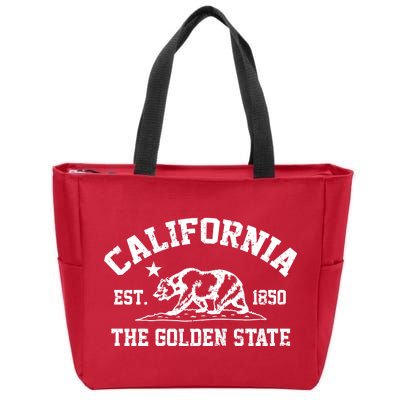 California The Golden State Est 1850 Zip Tote Bag