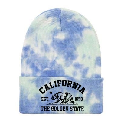 California The Golden State Est 1850 Tie Dye 12in Knit Beanie