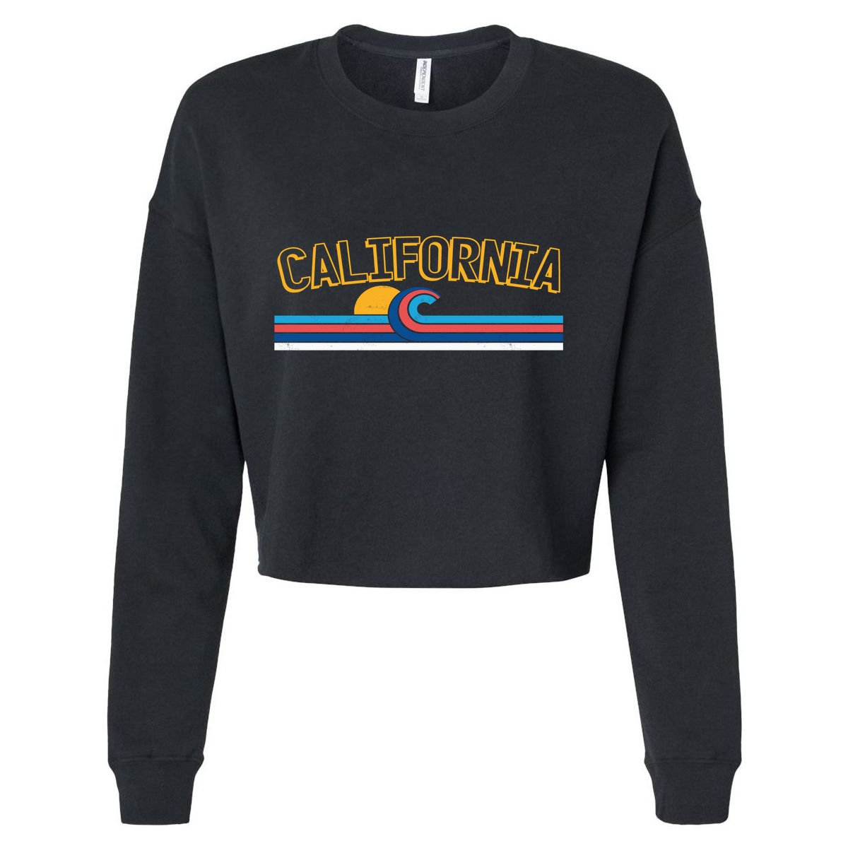 California Wave Cropped Pullover Crew