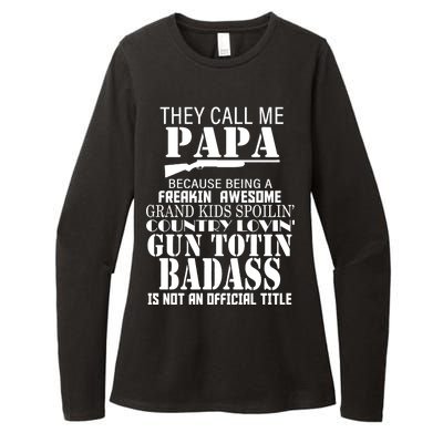 Call Me Badass Papa Spoiling Grandkids Womens CVC Long Sleeve Shirt