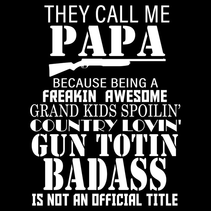 Call Me Badass Papa Spoiling Grandkids Cropped Pullover Crew