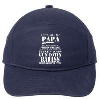 Call Me Badass Papa Spoiling Grandkids 7-Panel Snapback Hat