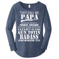 Call Me Badass Papa Spoiling Grandkids Women's Perfect Tri Tunic Long Sleeve Shirt