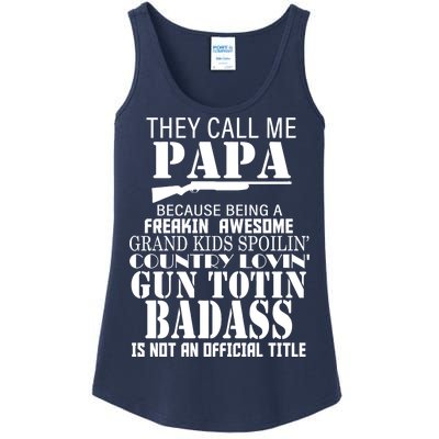 Call Me Badass Papa Spoiling Grandkids Ladies Essential Tank